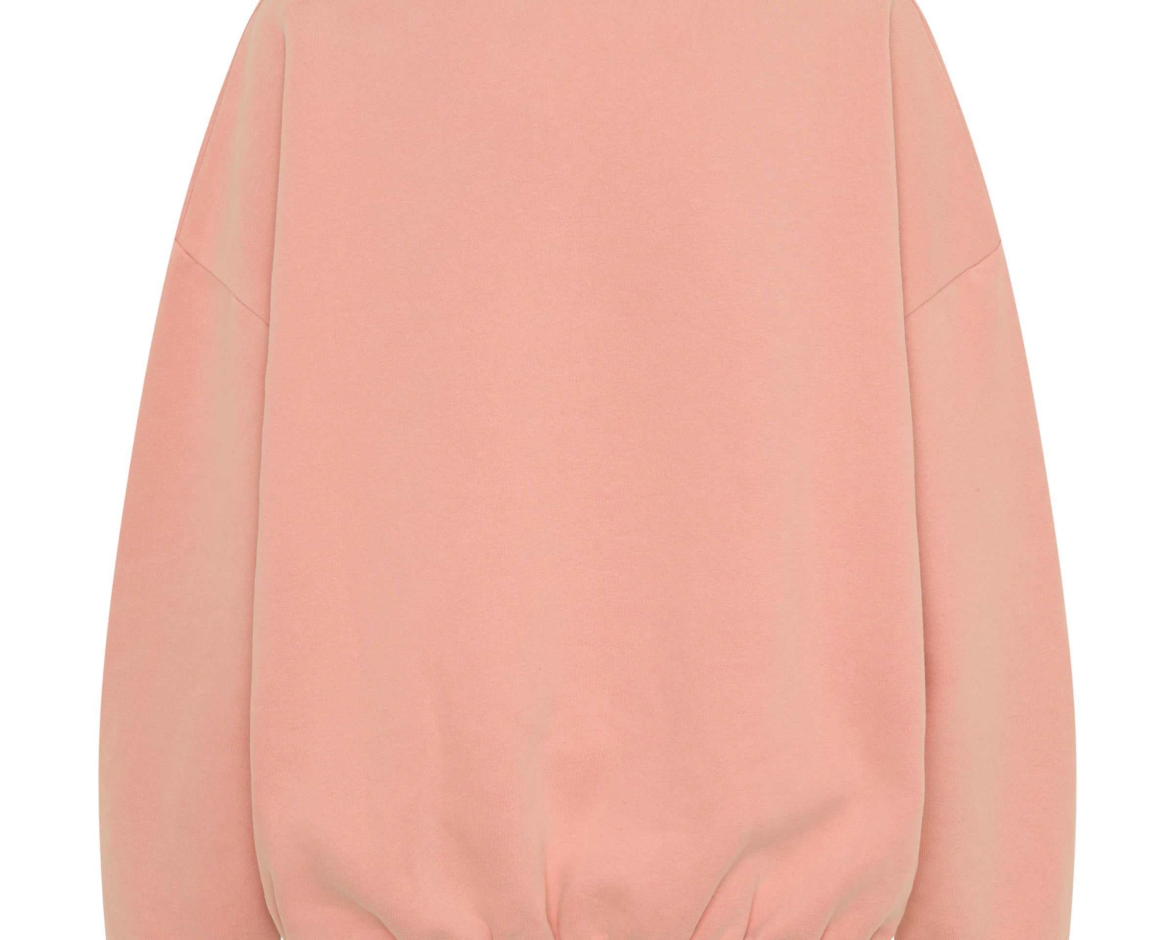 Ot Luxe Oversized Bubble Hem Fleece Sweater - Coral