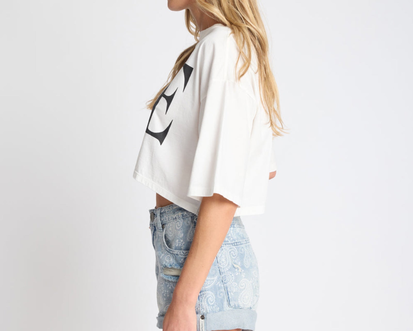 One Logo Boxy Crop Tee - Ivory