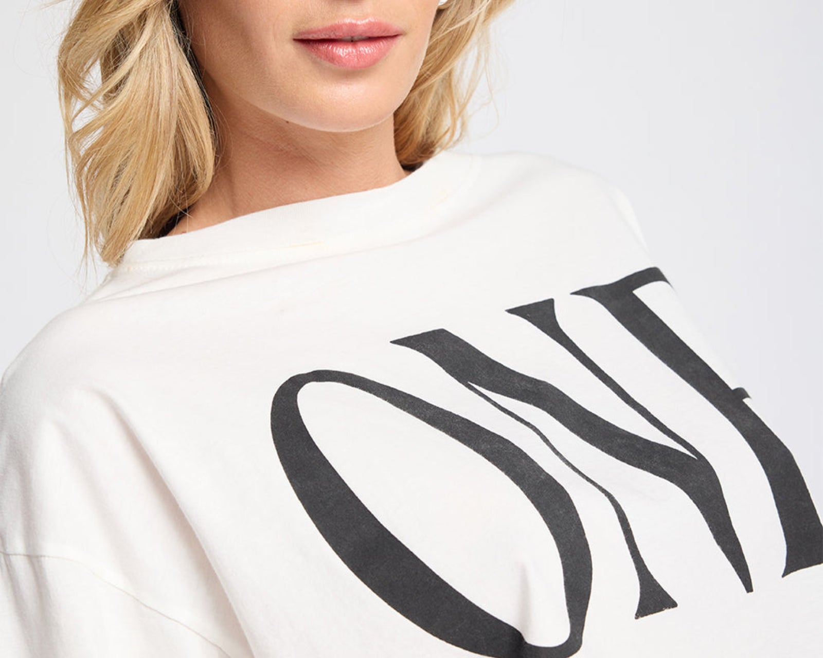 One Logo Boxy Crop Tee - Ivory