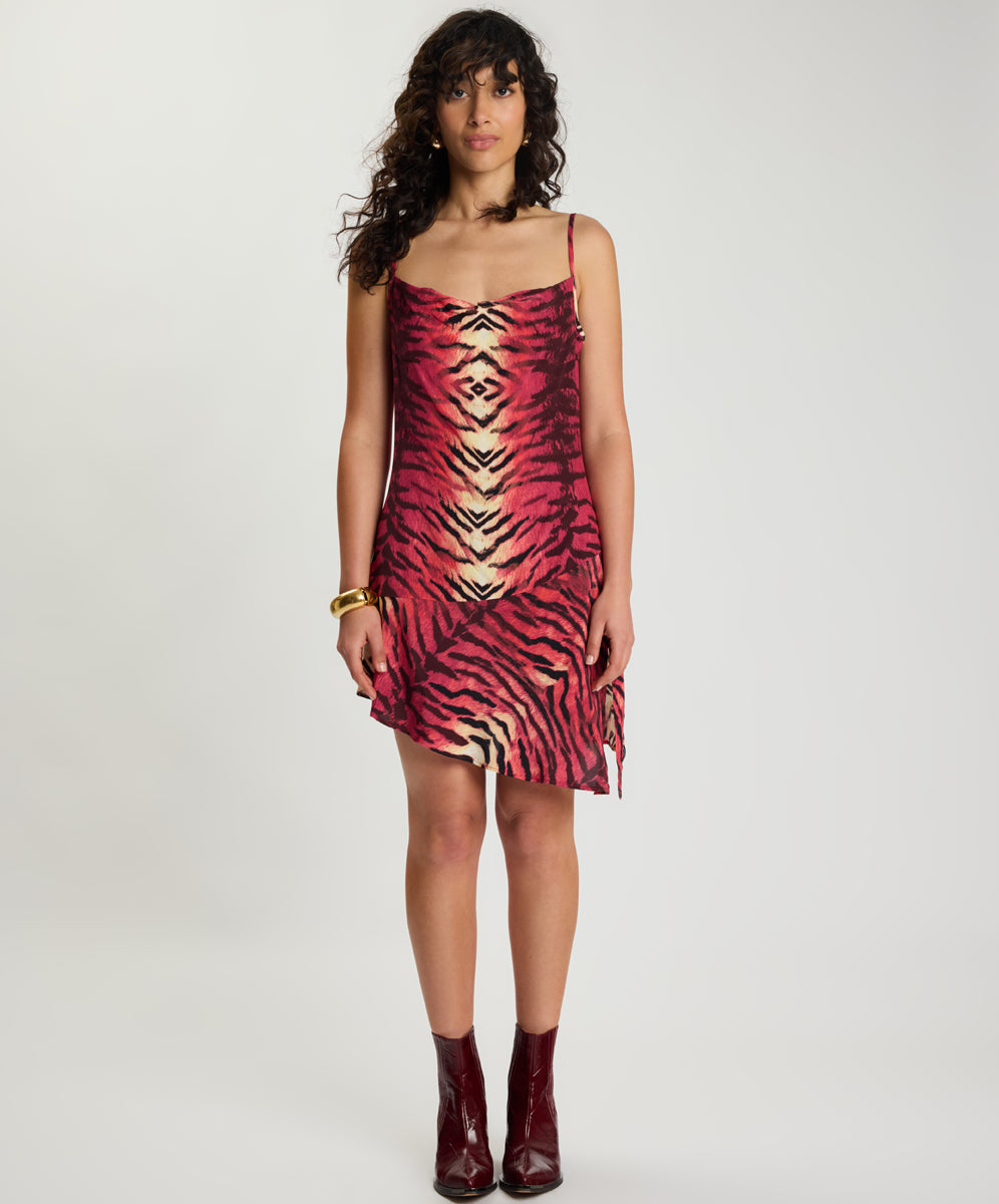 red and black animal print dress Wild Rouge Mini Asymmetrical Slip - Size:7-8 Years 128 it effortlessly flatters the ClodeEU Women's Sleeveless Button Gown Black
