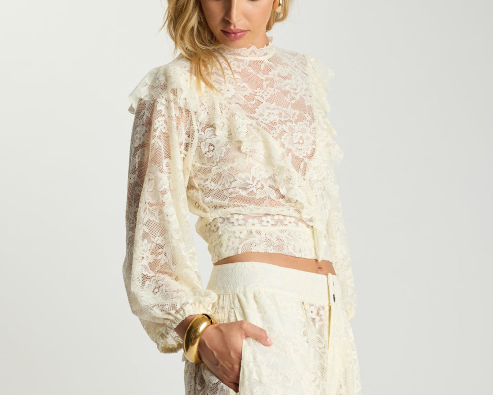 Savage Romance Lace Frill Cami Top - Vintage White