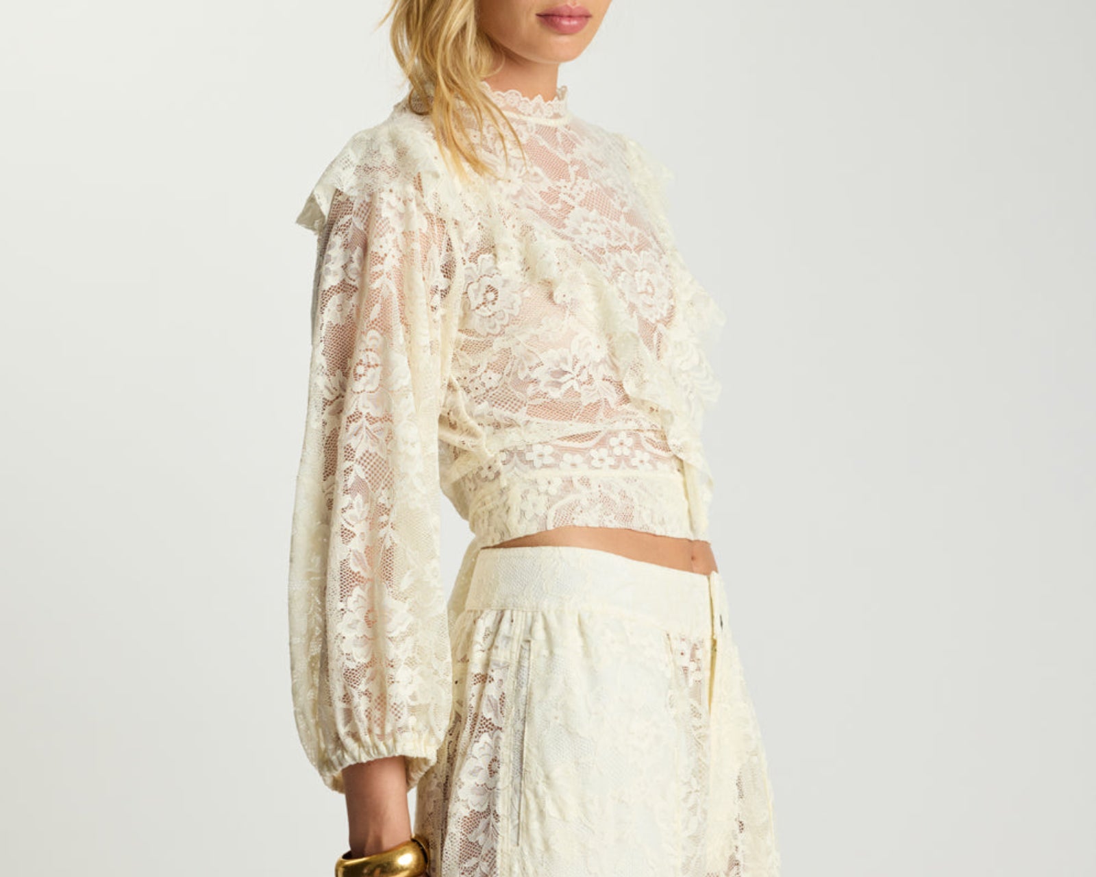 Savage Romance Lace Frill Cami Top - Vintage White