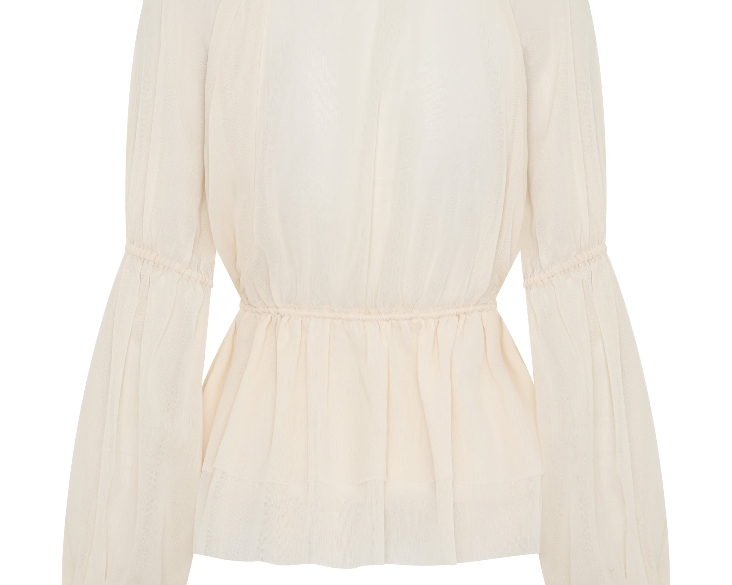 Luminette Sheer Longsleeve Blouse - Ivory