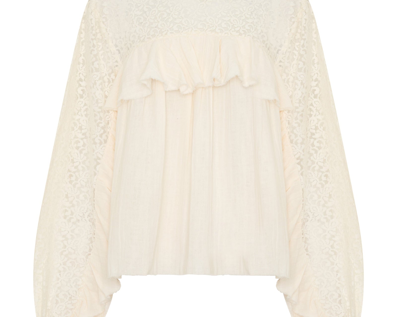 Willow Haven Frill Longsleeve Blouse - Ivory