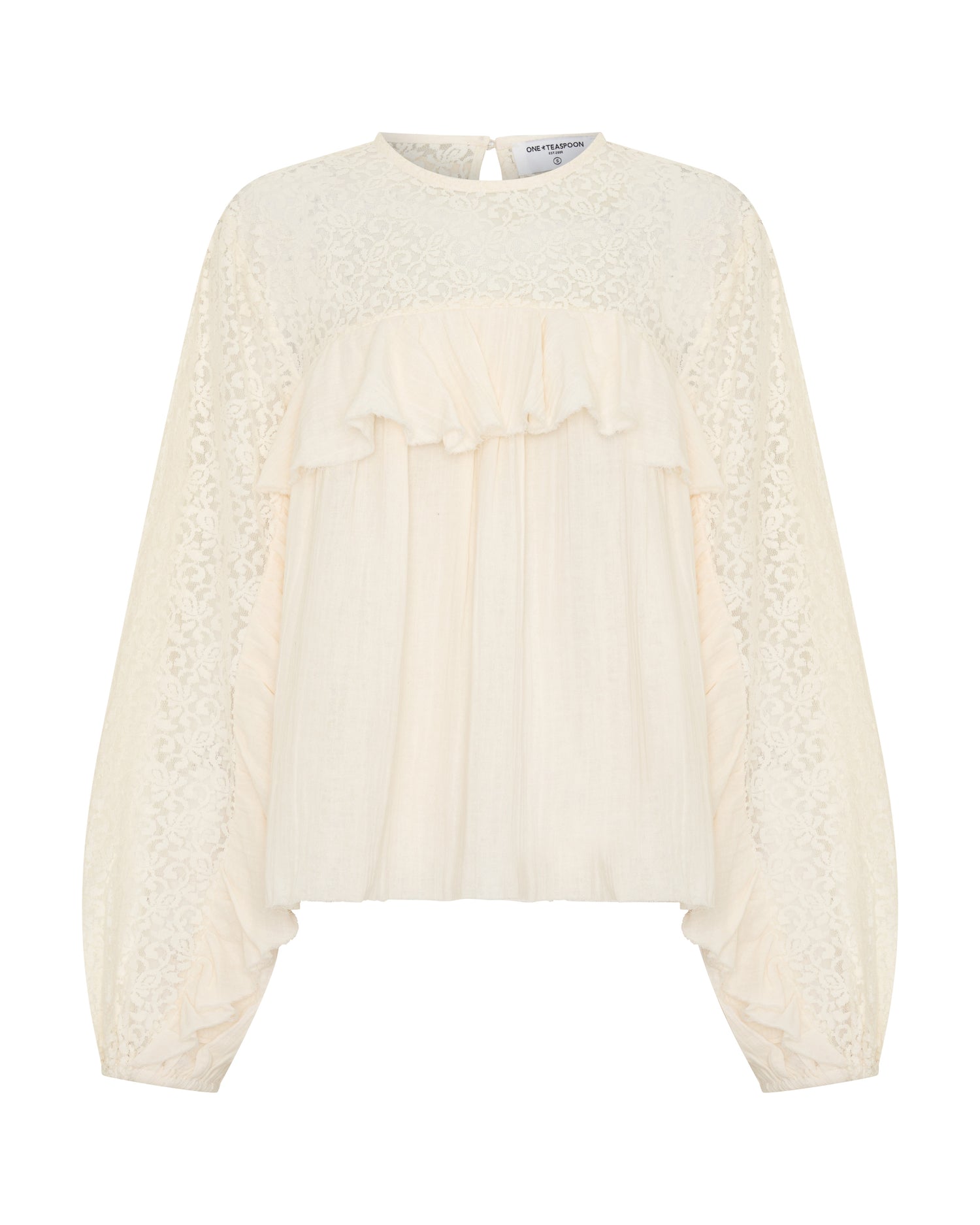Willow Haven Frill Longsleeve Blouse - Ivory