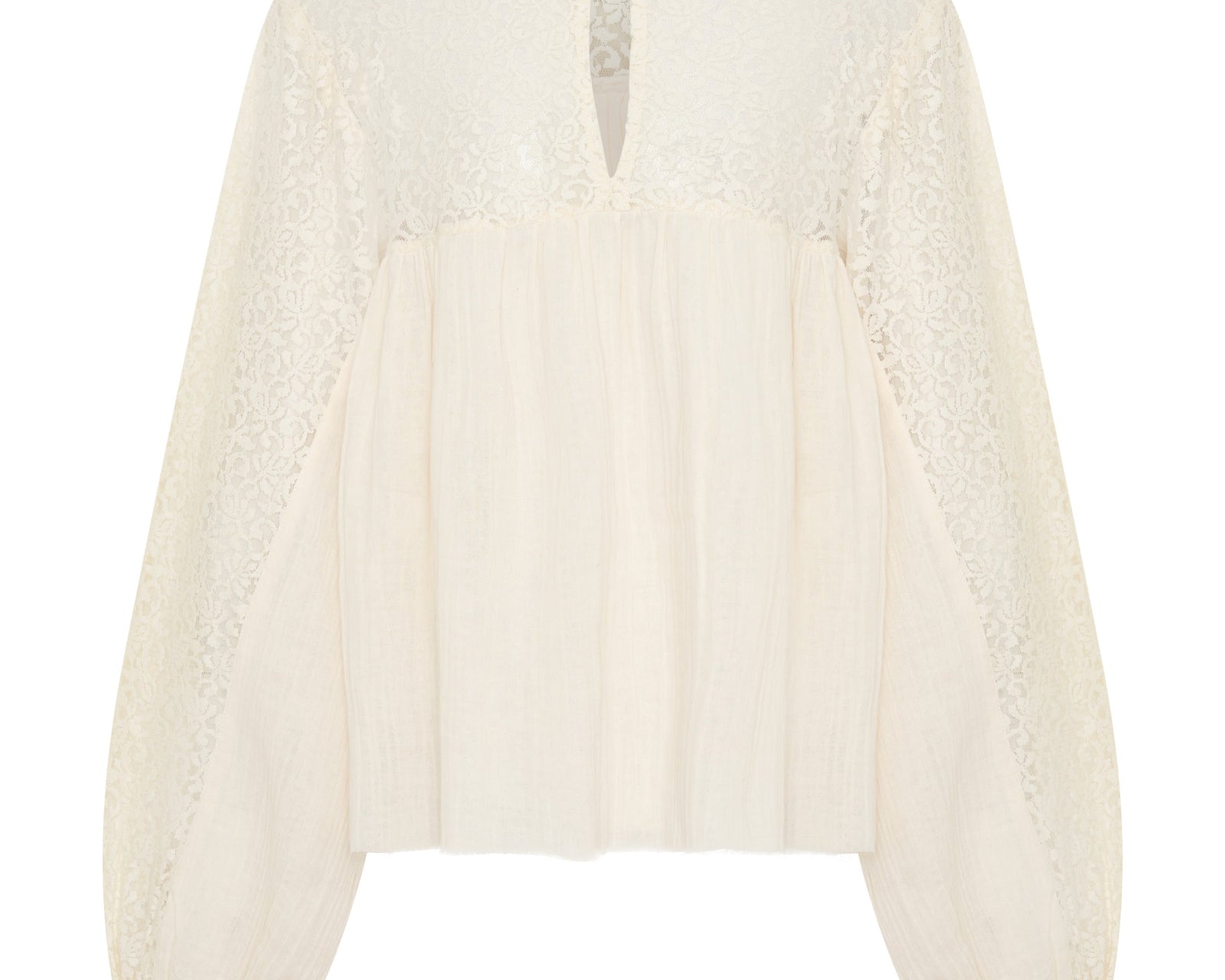 Willow Haven Frill Longsleeve Blouse - Ivory