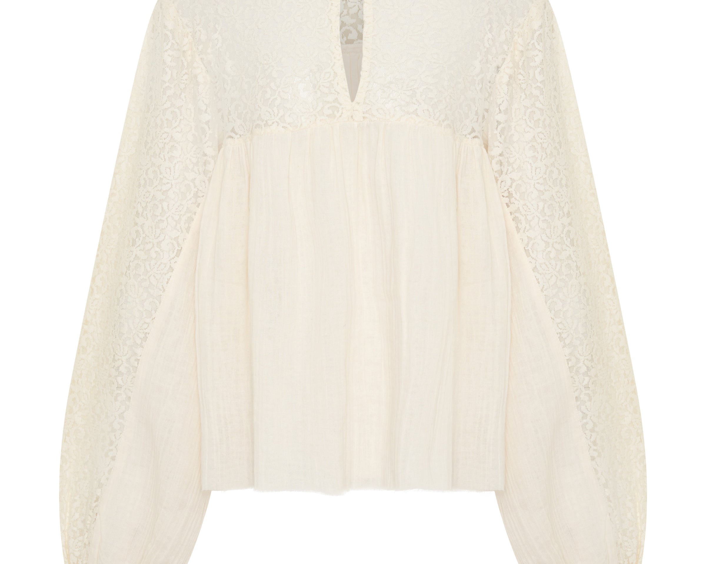 Willow Haven Frill Longsleeve Blouse - Ivory