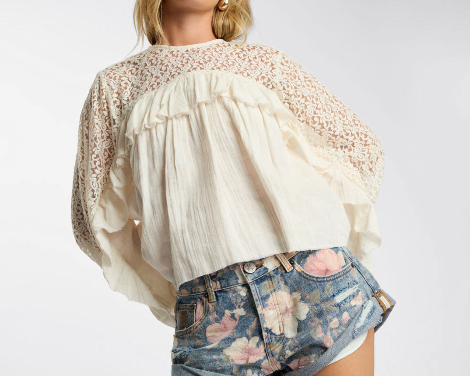 Willow Haven Frill Longsleeve Blouse - Ivory