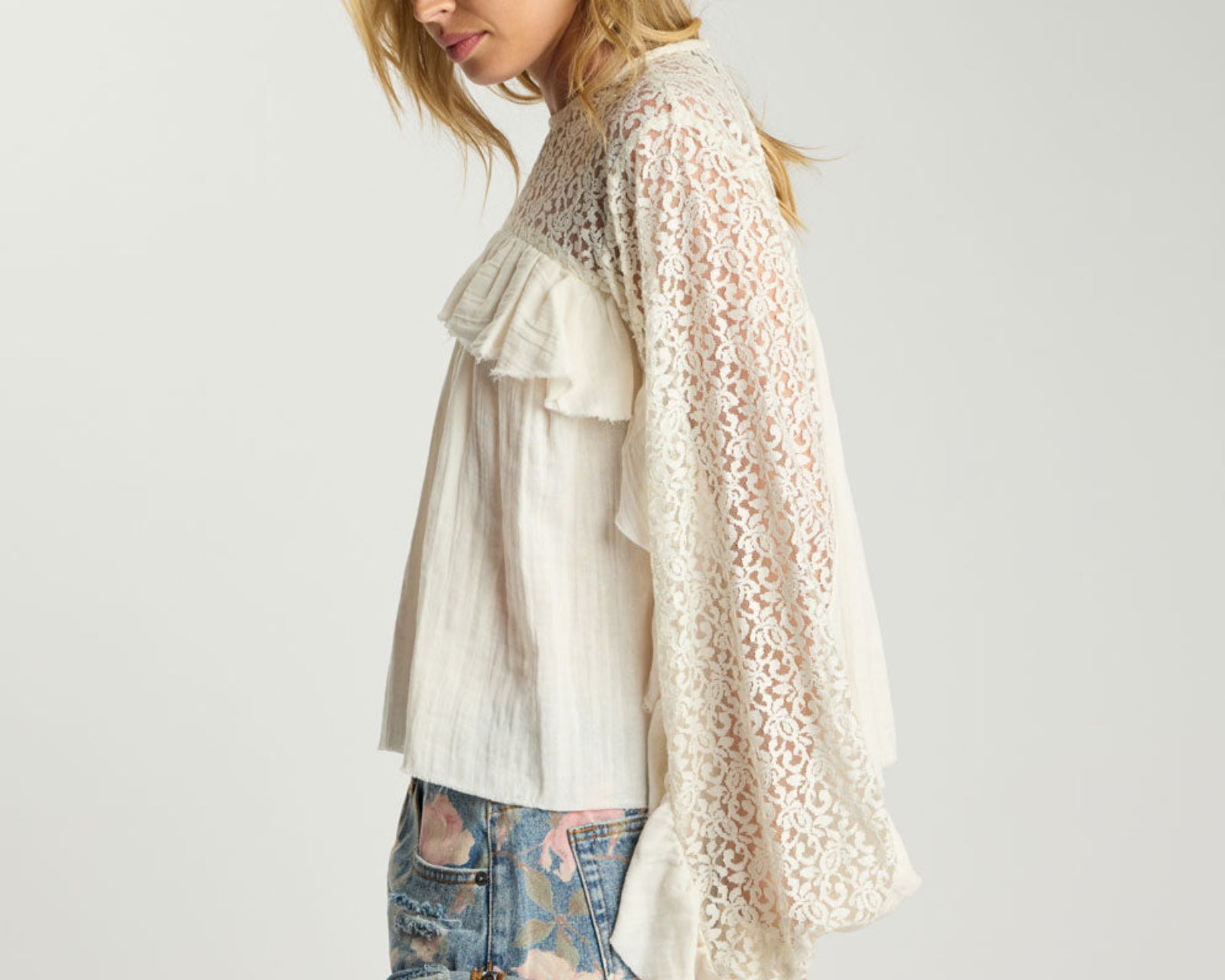 Willow Haven Frill Longsleeve Blouse - Ivory