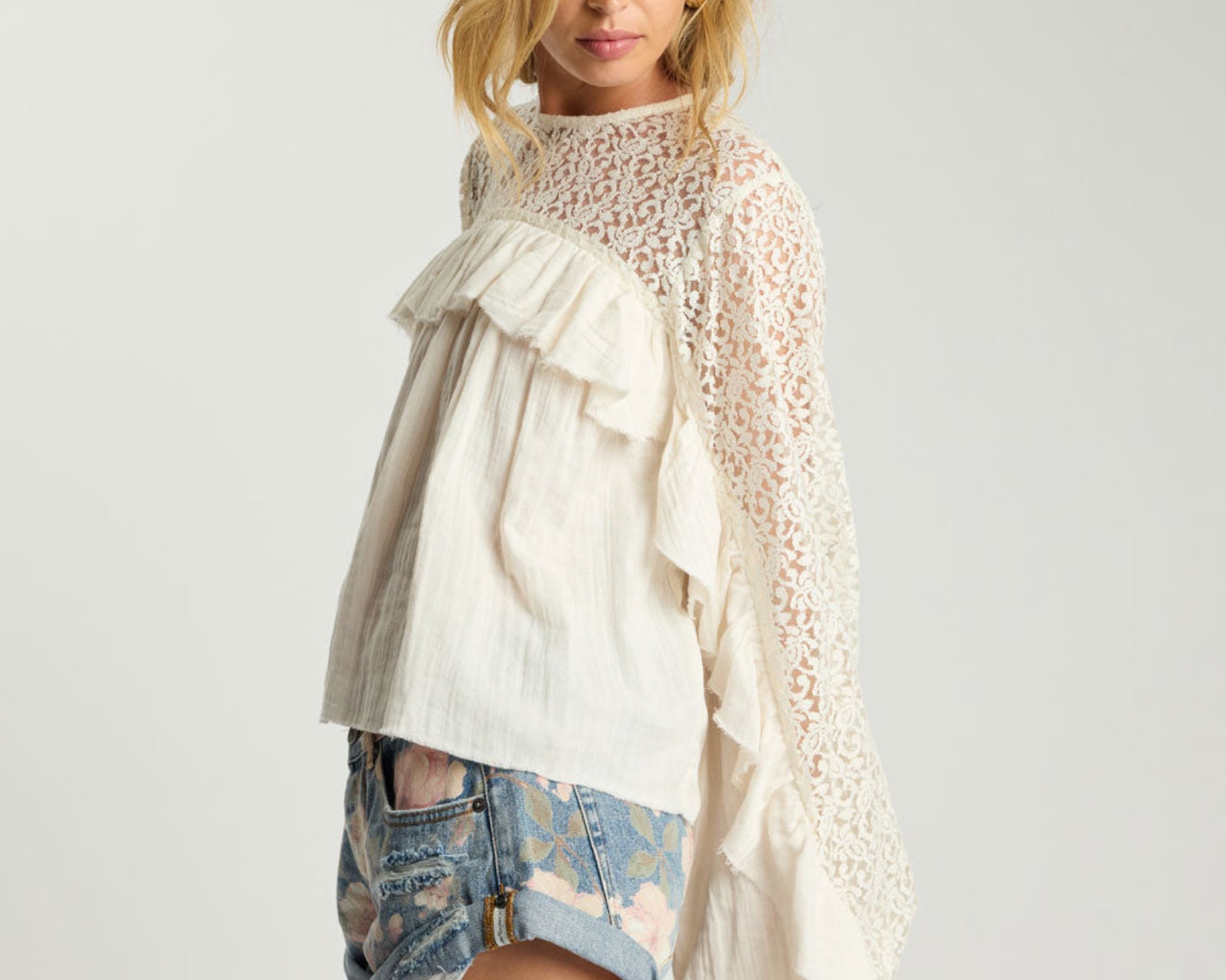 Willow Haven Frill Longsleeve Blouse - Ivory