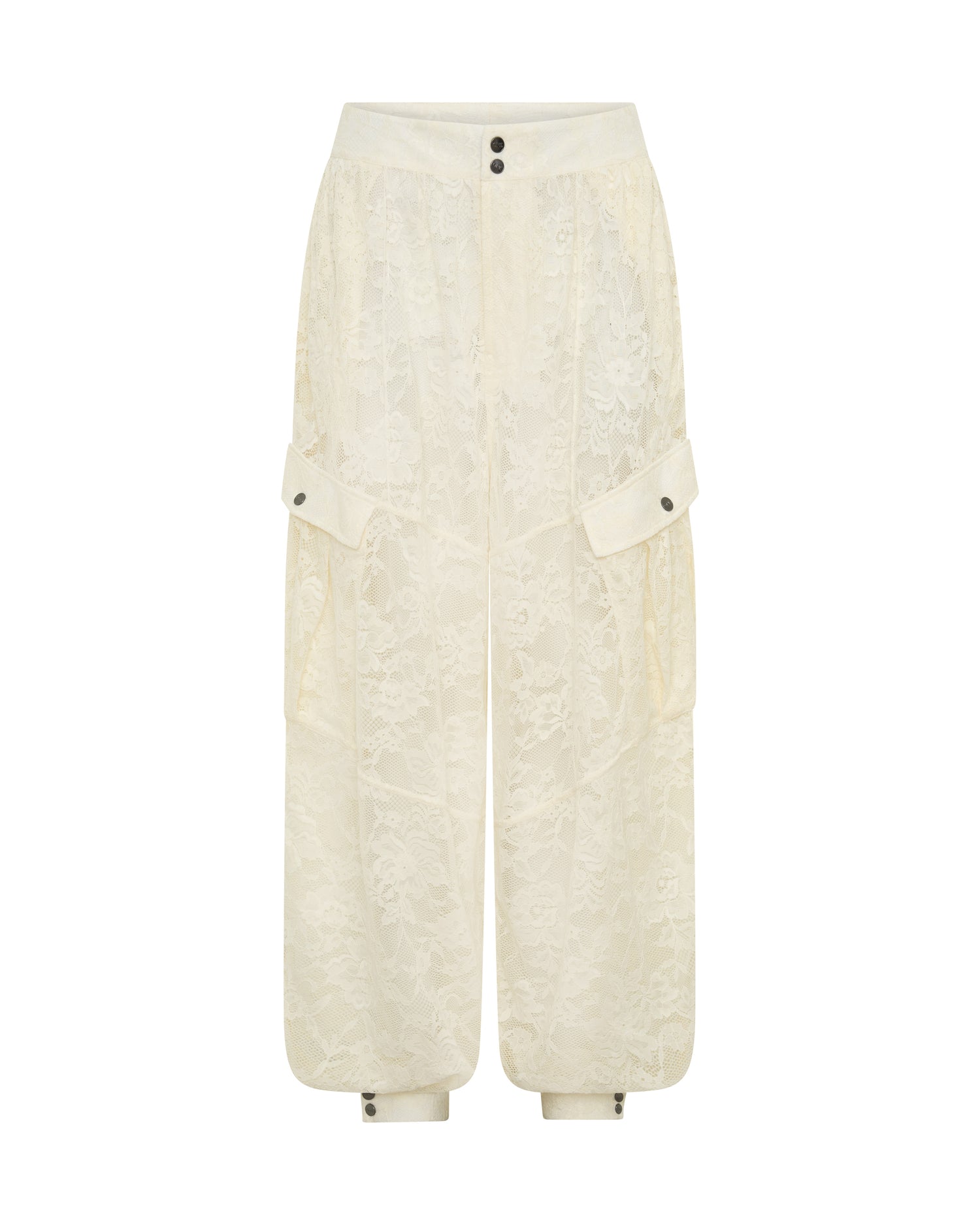 Savage Romance Utility Lace Pants - Vintage White