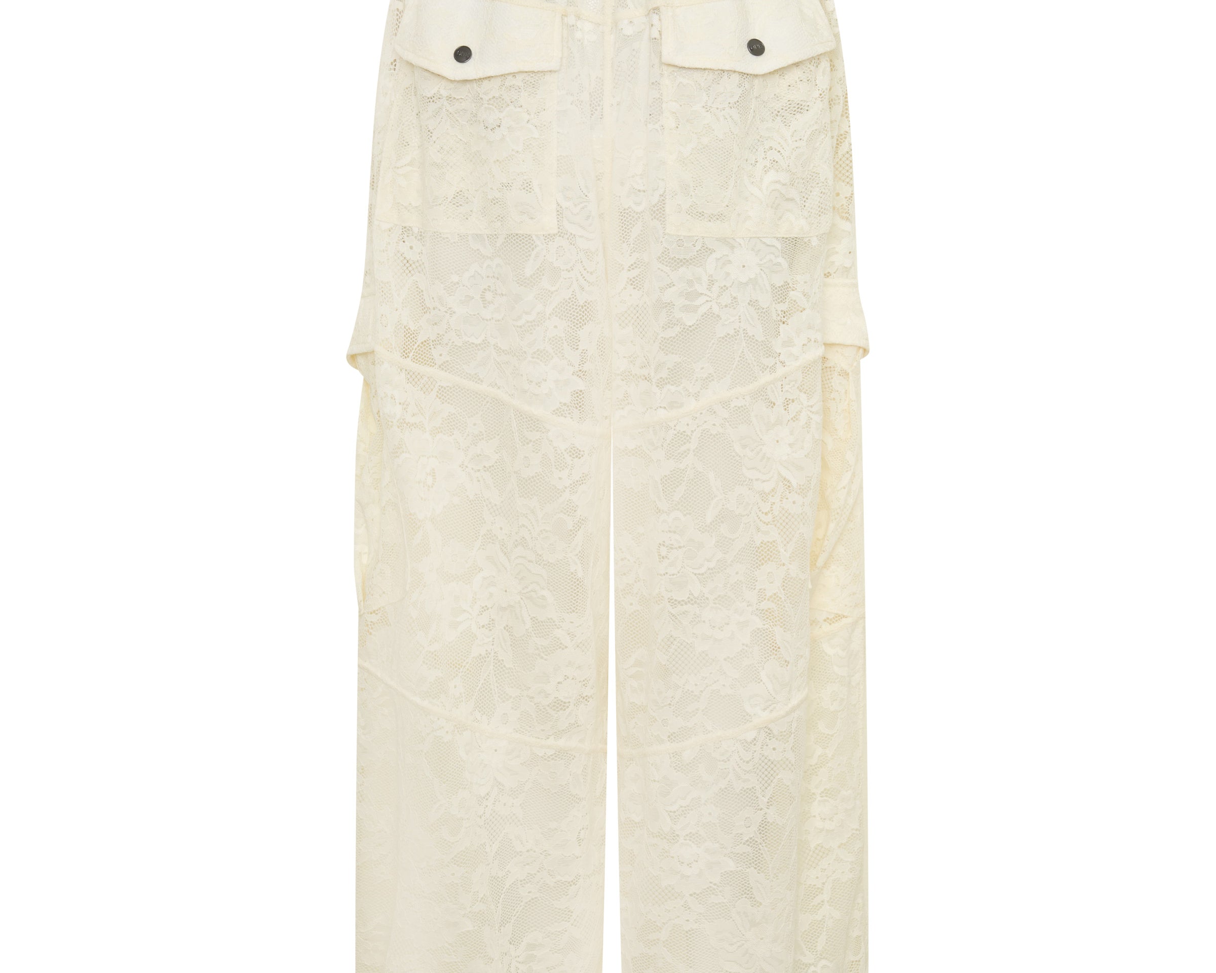 Savage Romance Utility Lace Pants - Vintage White