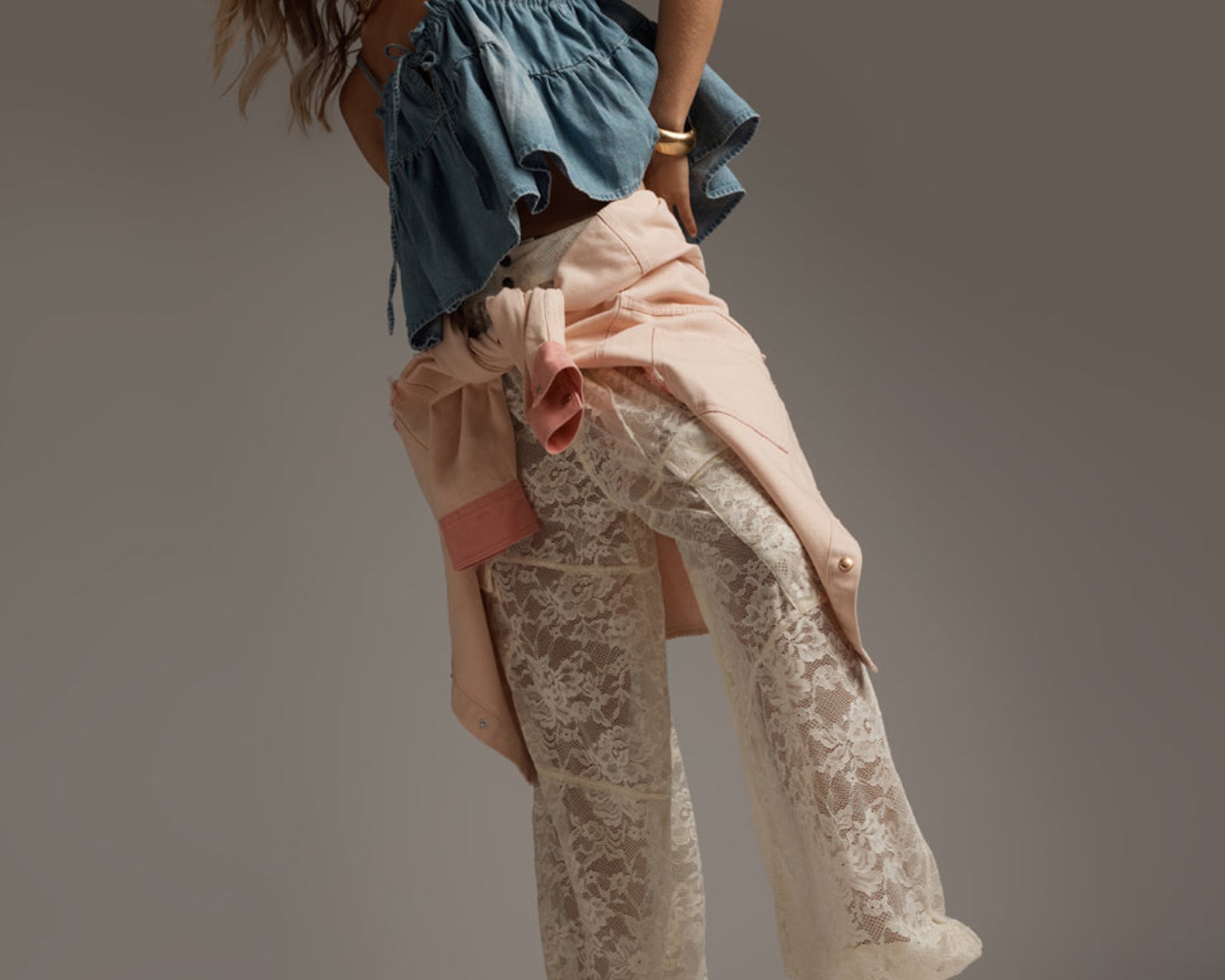 Savage Romance Utility Lace Pants - Vintage White