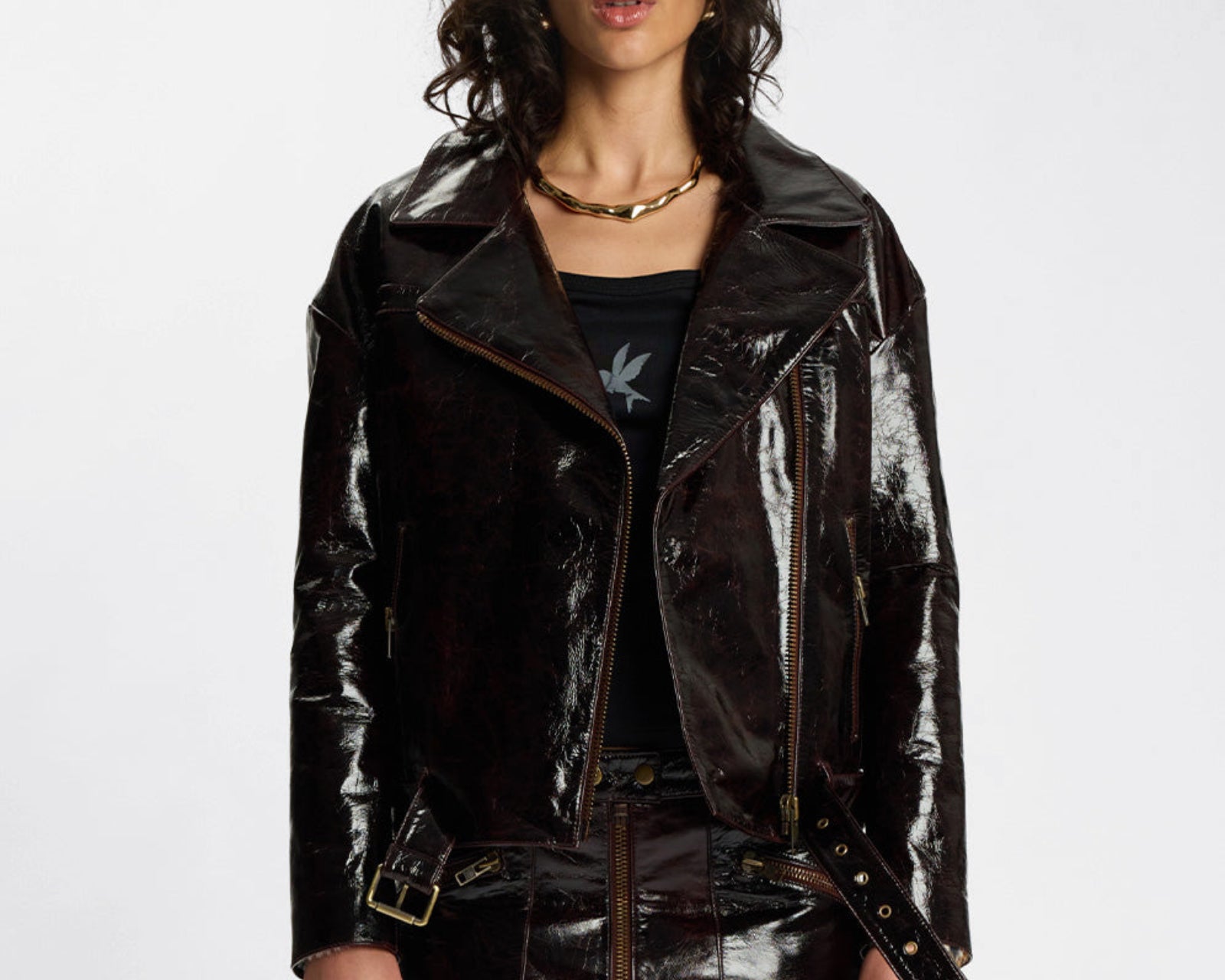Obsidian Moto Zip Leather Jacket - Merlot