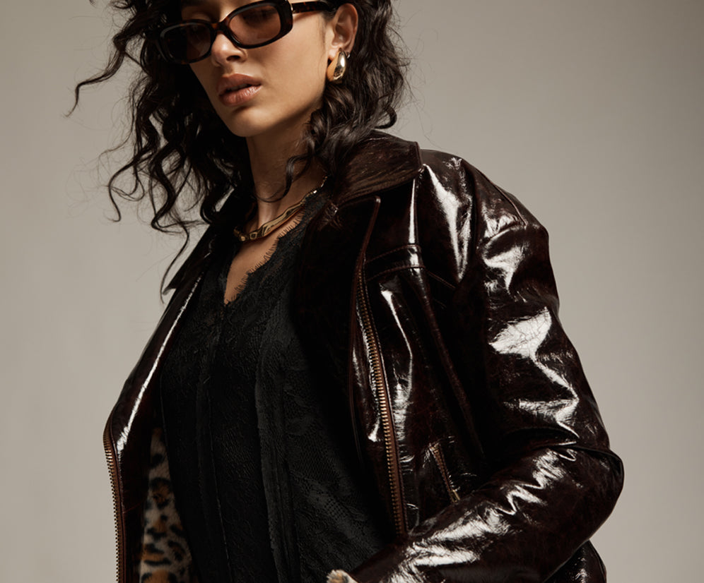 Obsidian Moto Zip Leather Jacket - Merlot