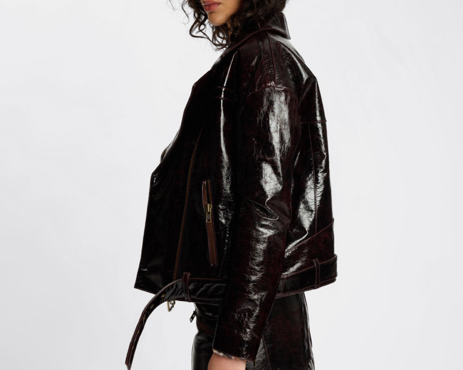Obsidian Moto Zip Leather Jacket - Merlot