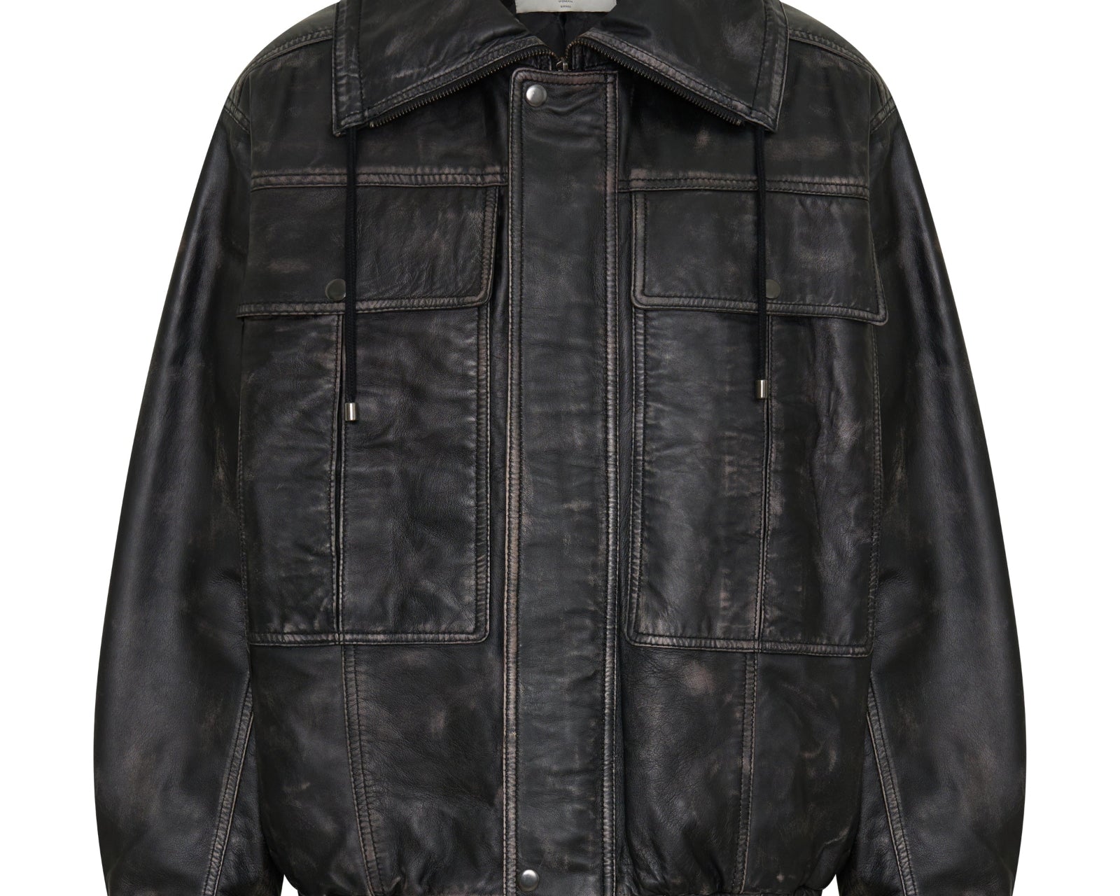 Atlas Utility Leather Jacket - Worn Black