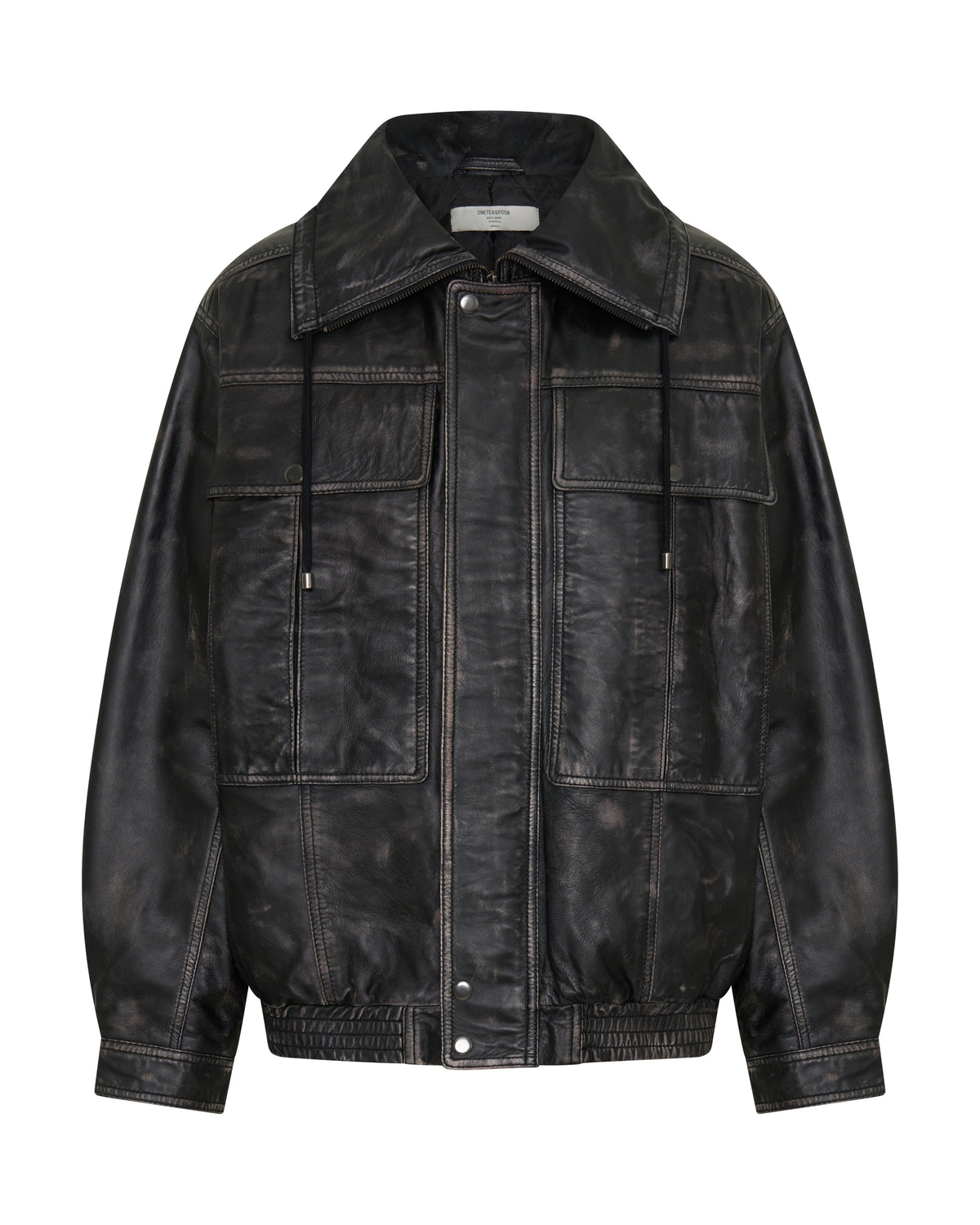 Atlas Utility Leather Jacket - Worn Black