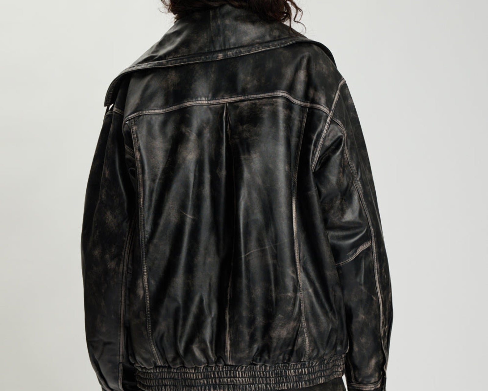 Atlas Utility Leather Jacket - Worn Black