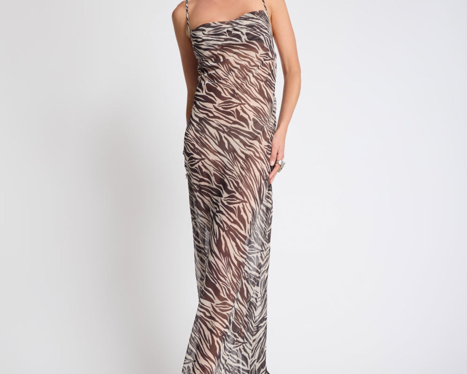 Jagger Maxi Slip Dress - Zebra Print