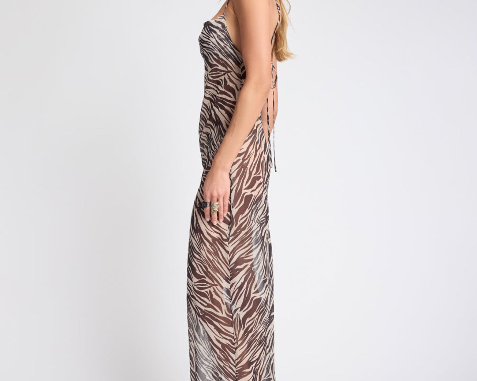Jagger Maxi Slip Dress - Zebra Print