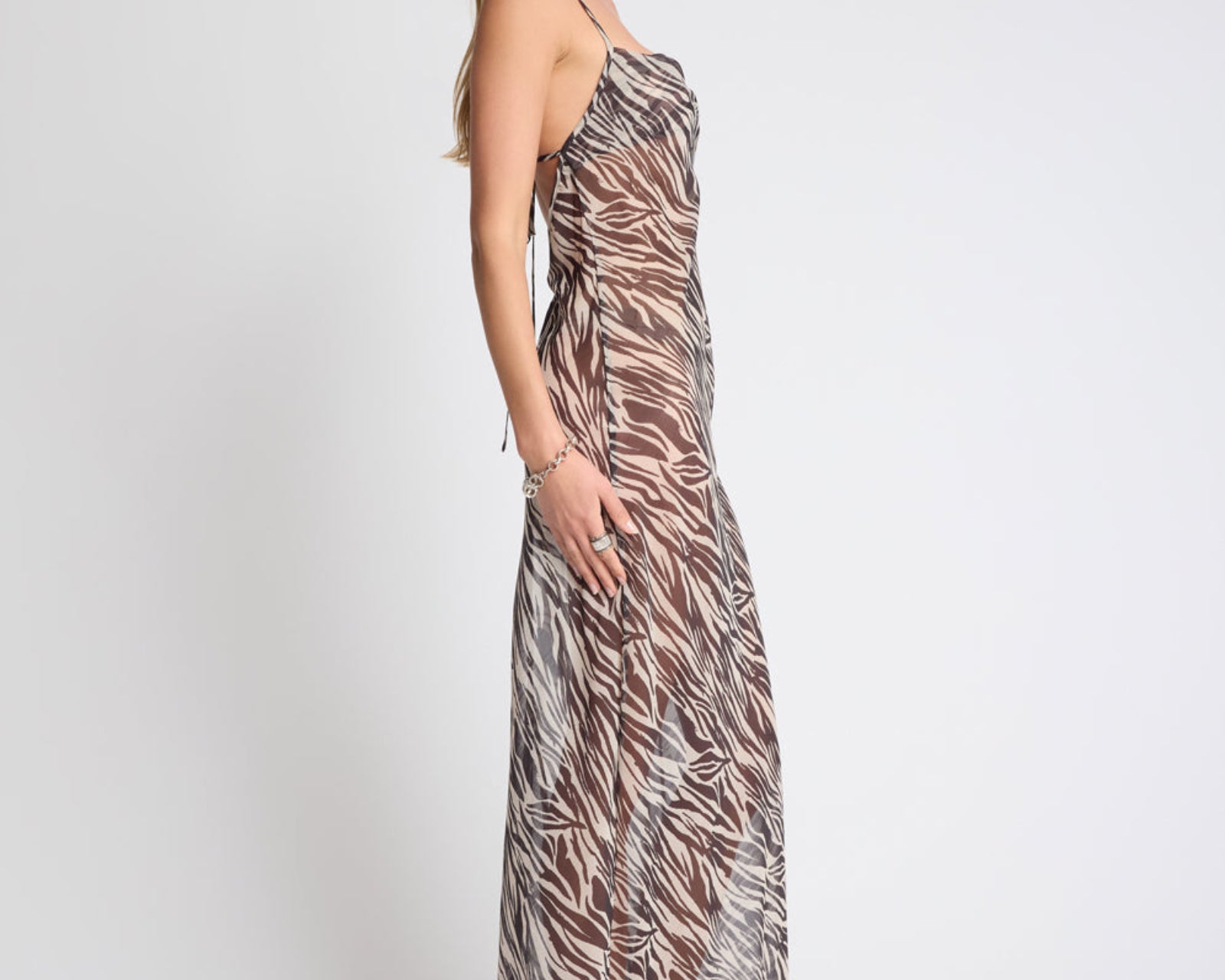 Jagger Maxi Slip Dress - Zebra Print