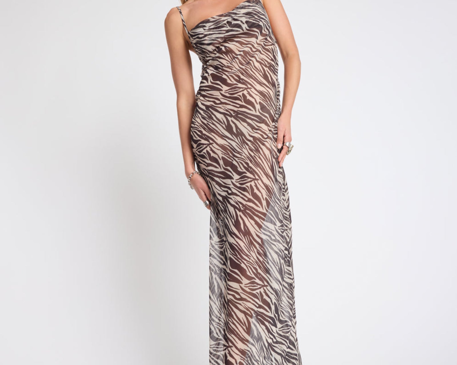 Jagger Maxi Slip Dress - Zebra Print