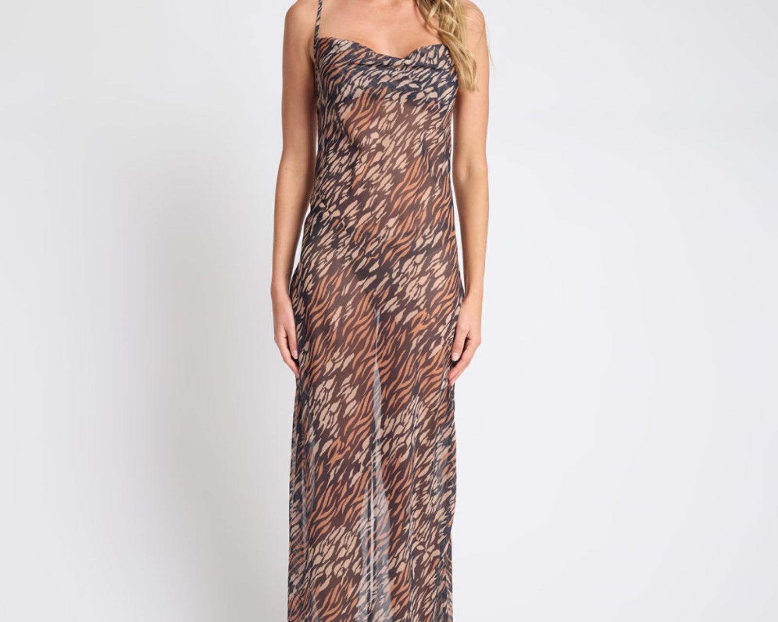 Jagger Maxi Slip Dress - Tawny Print