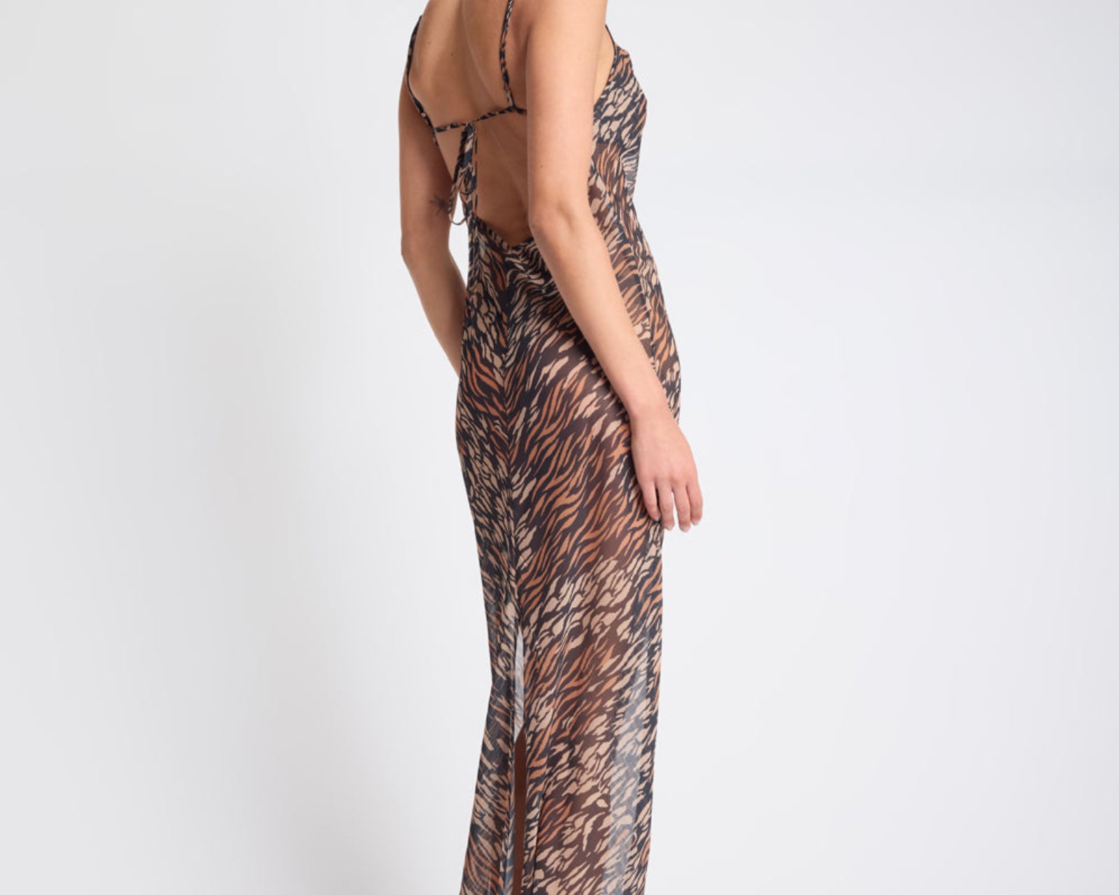 Jagger Maxi Slip Dress - Tawny Print