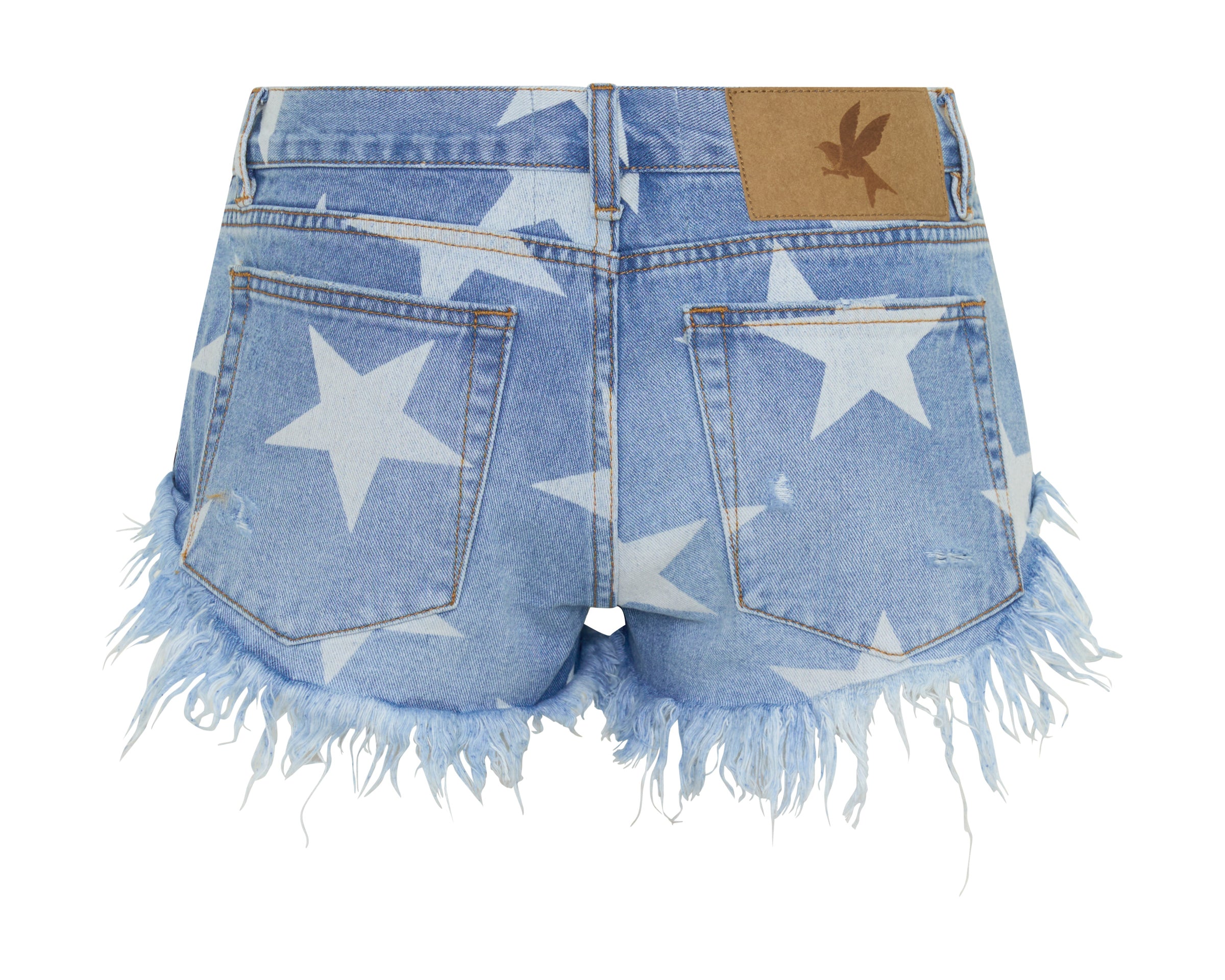 Dukes Low Waist Mini Denim Shorts - Starwash Blue