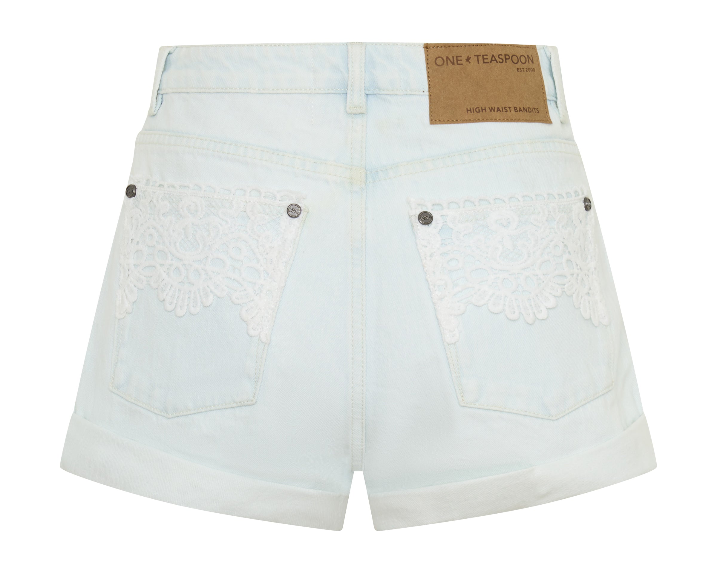 Bandits High Waist Denim Shorts - Blonde Blue