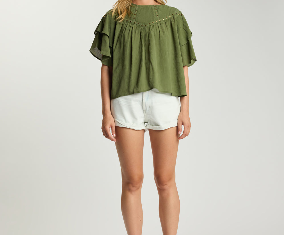Bandits High Waist Denim Shorts - Blonde Blue
