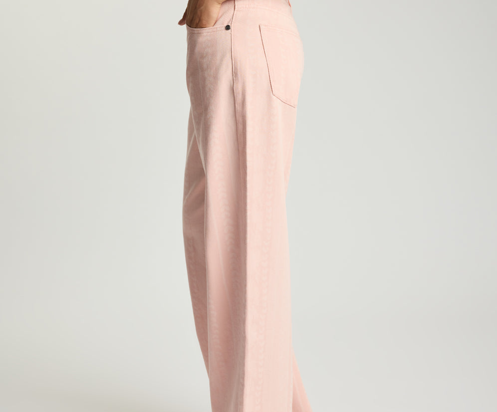 Jackson Mid Waist Wide Leg Denim Jeans - Pink Love