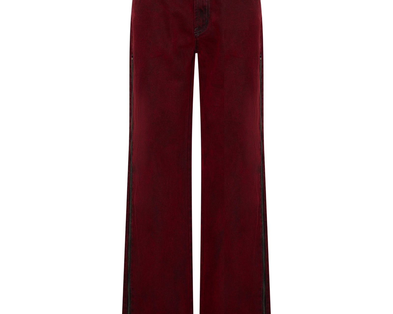 Jackson Mid Waist Wide Leg Denim Jeans - Oil Stained Maroon