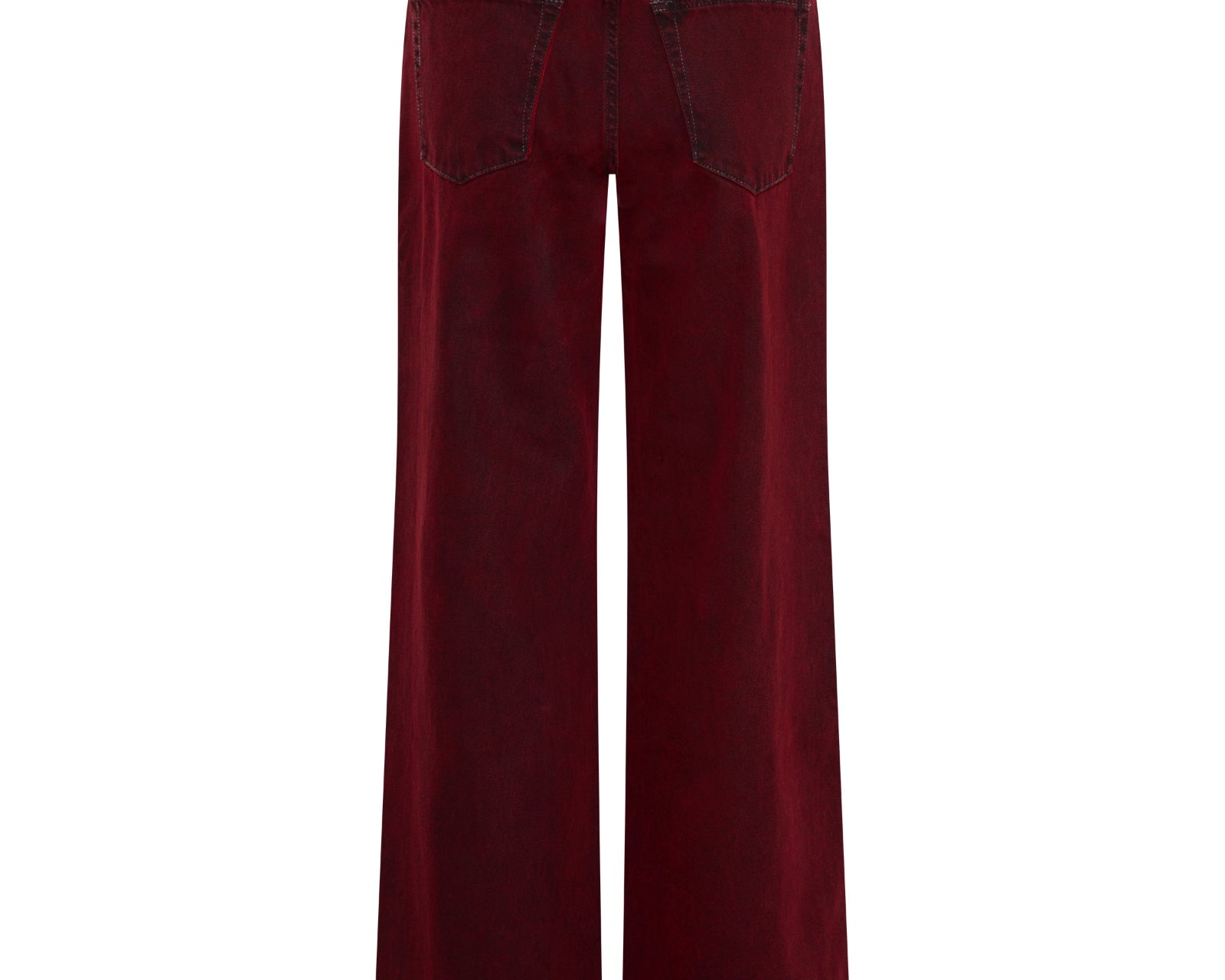 Jackson Mid Waist Wide Leg Denim Jeans - Oil Stained Maroon