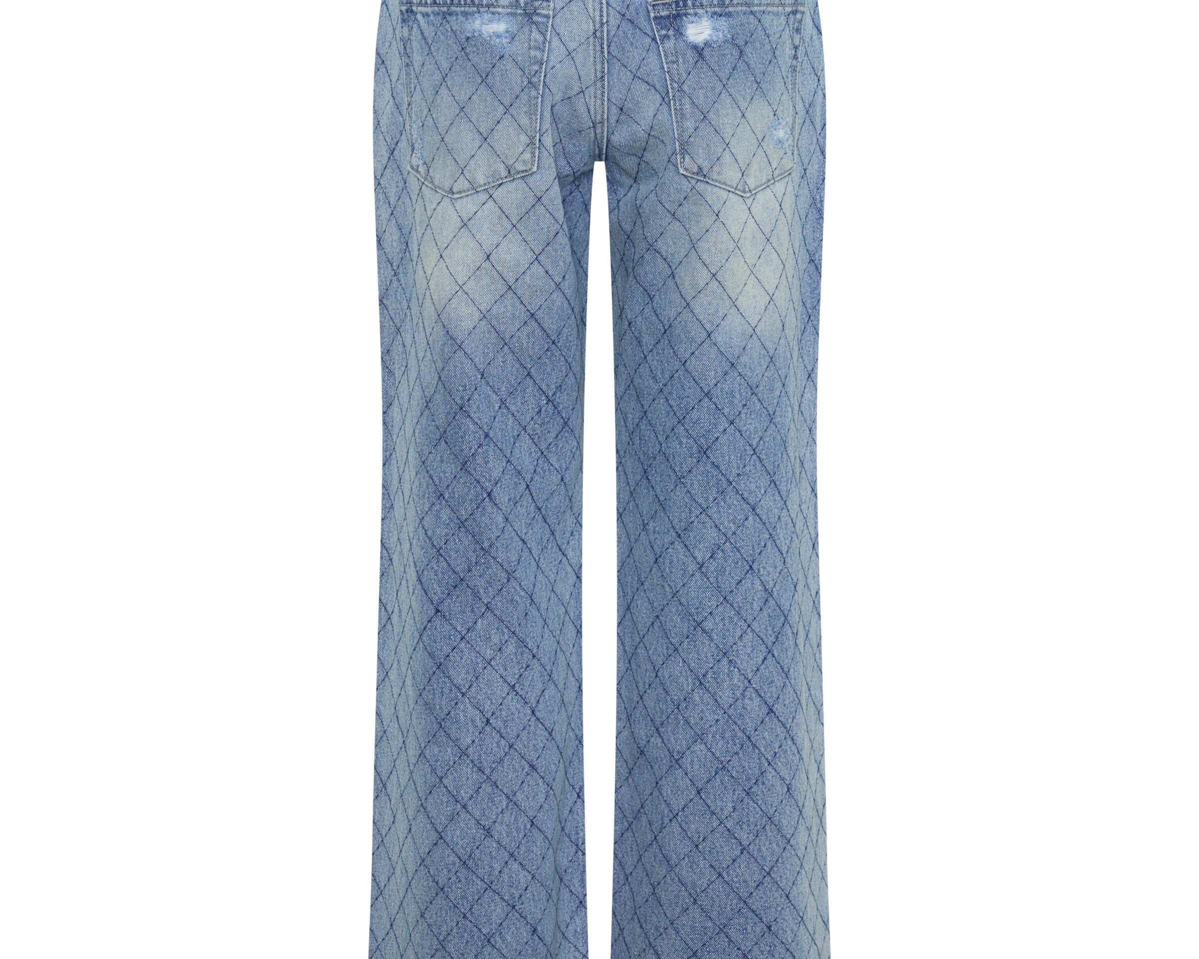 Low Riders Low Waist Wide Leg Denim Jeans - Harlequin Salty Dog