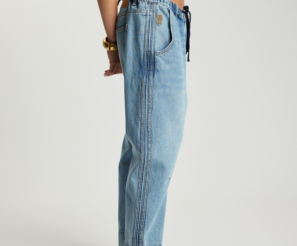 Outcasts Low Waist Drop Crotch Harem Denim Jeans - Salty Dog