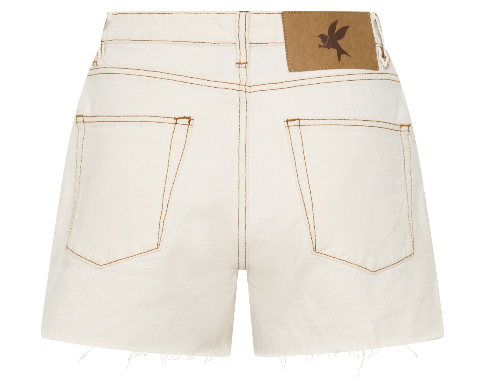 Rustlers High Waist Denim Shorts - White Beauty