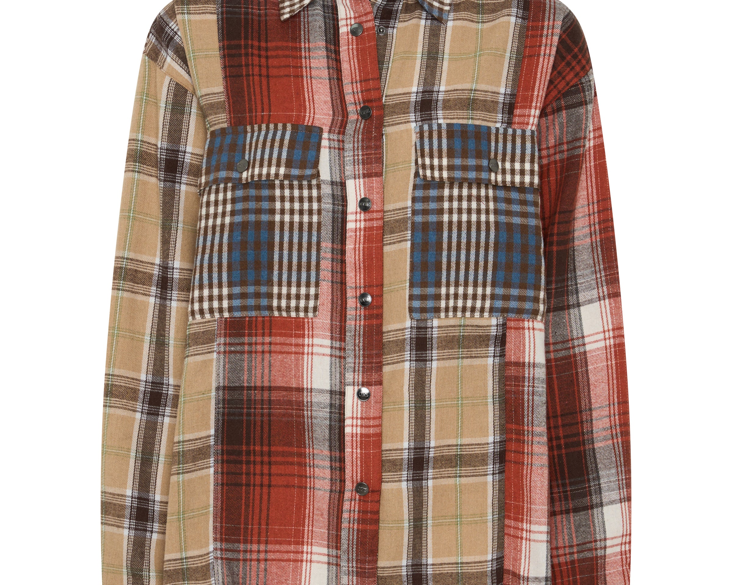 Essential Patchwork Flannel Shirt - Natural Check