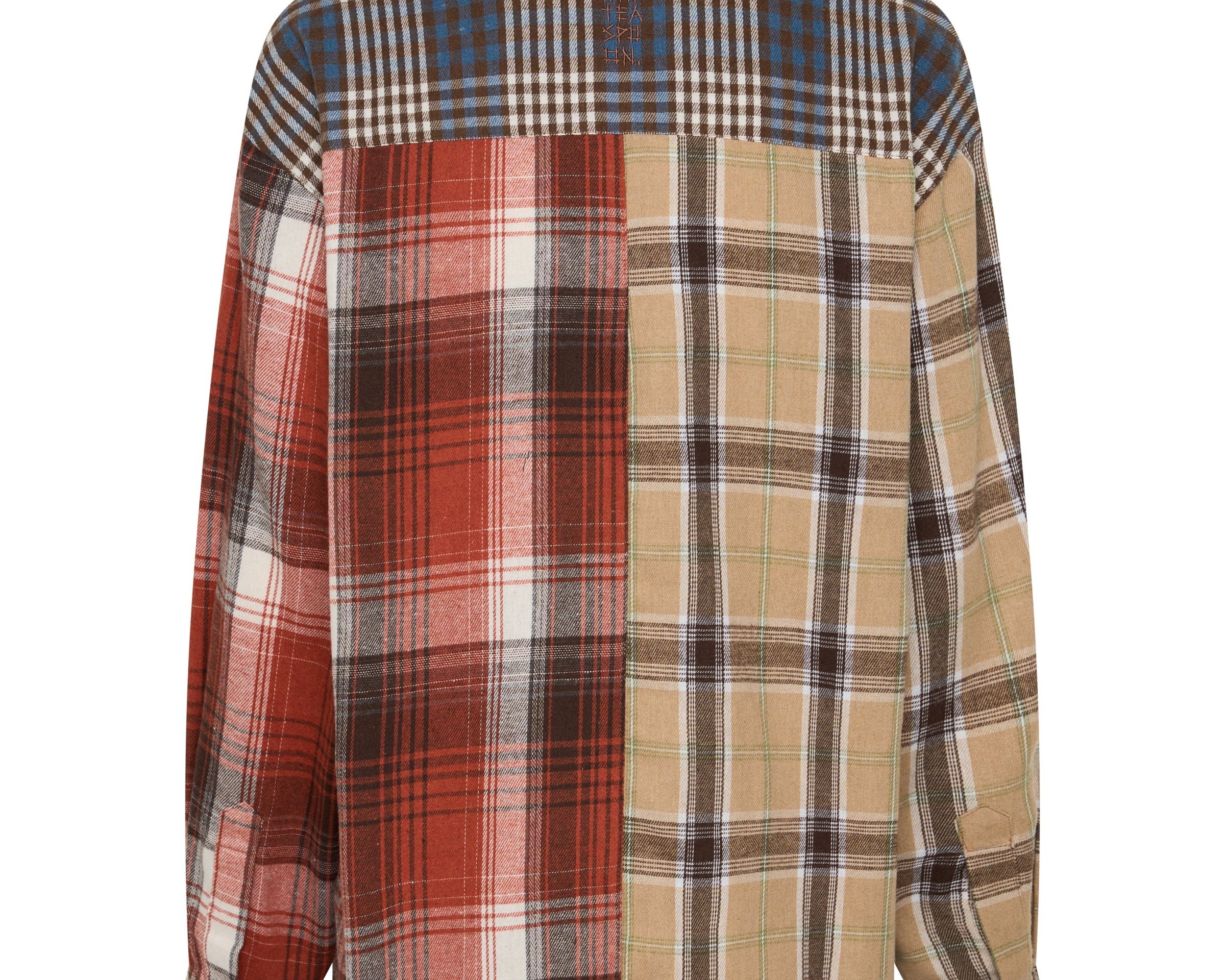 Essential Patchwork Flannel Shirt - Natural Check