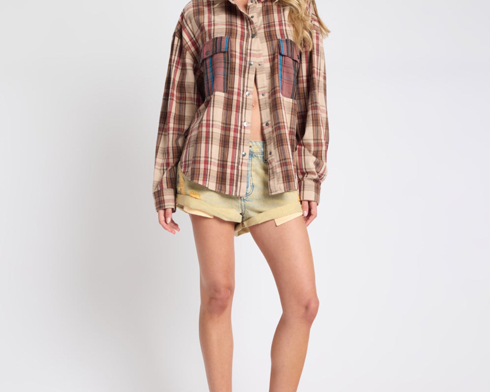 Prairie Check Daria Shirt - Sand Check