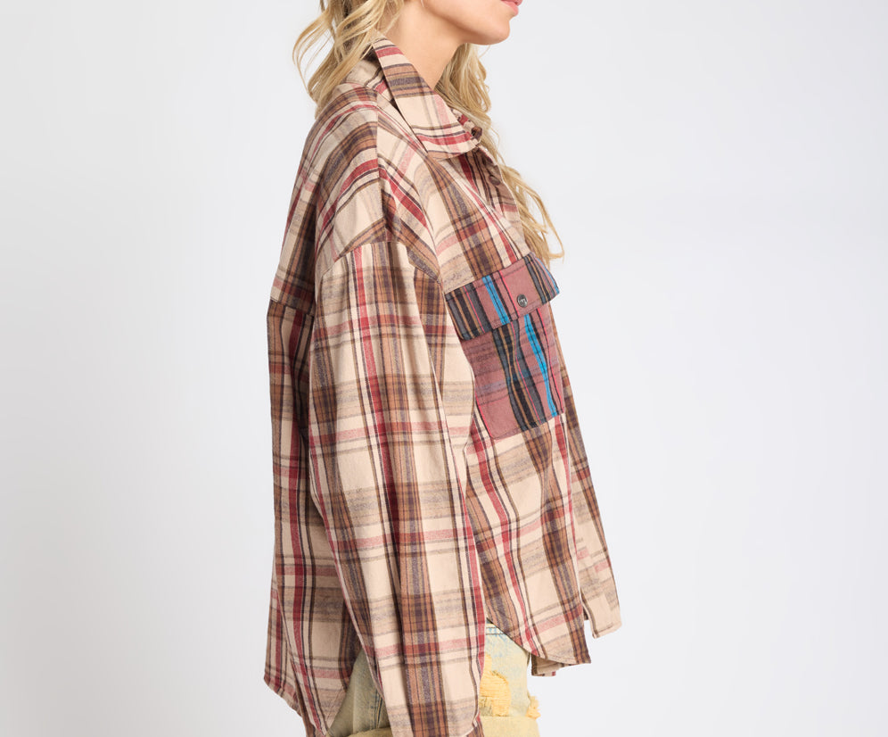 Prairie Check Daria Shirt - Sand Check