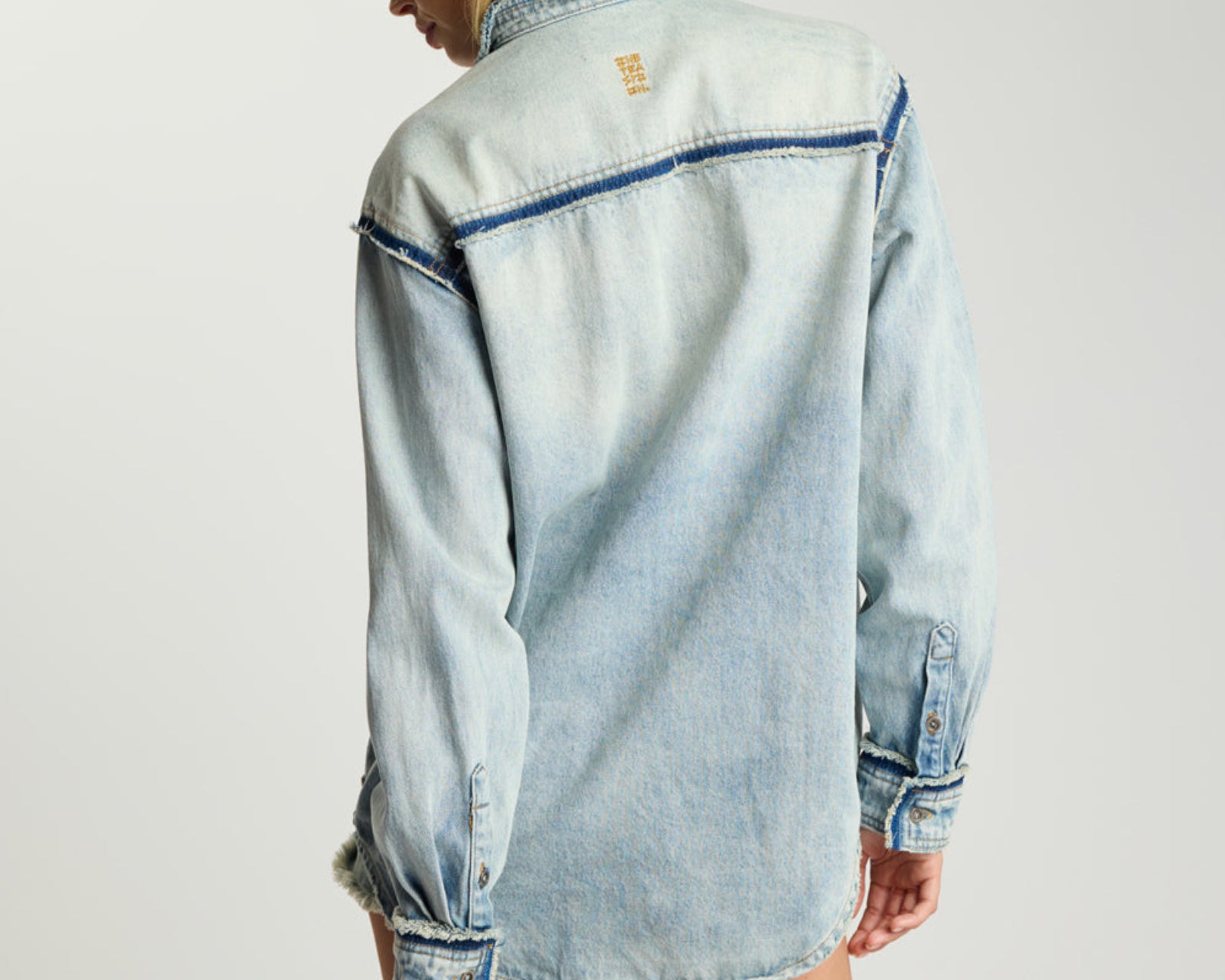 Split Party Everyday Denim Shirt - Split Party Contrast Blue
