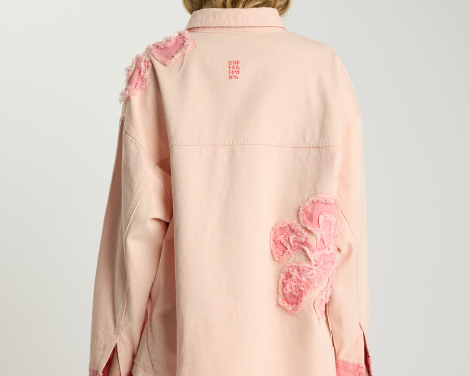 Frayed Daria Denim Shacket - Pink Petal