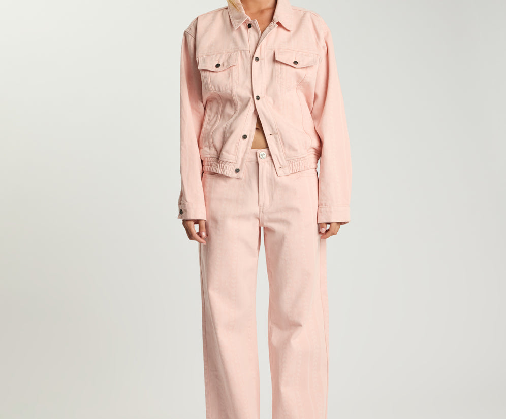 Endless Love Repeat Denim Jacket - Pink Love