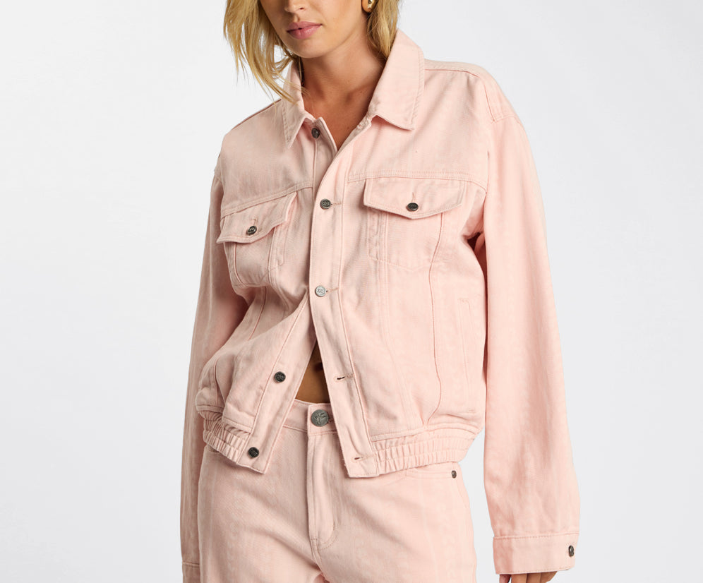 Endless Love Repeat Denim Jacket - Pink Love