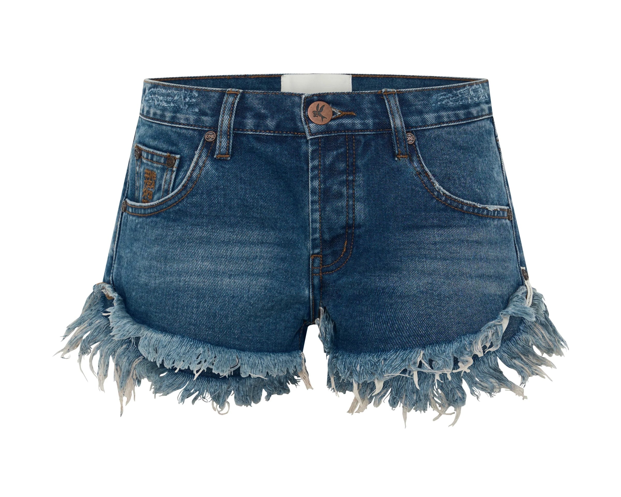 Dukes Low Waist Mini Denim Shorts - Rodeo Blue