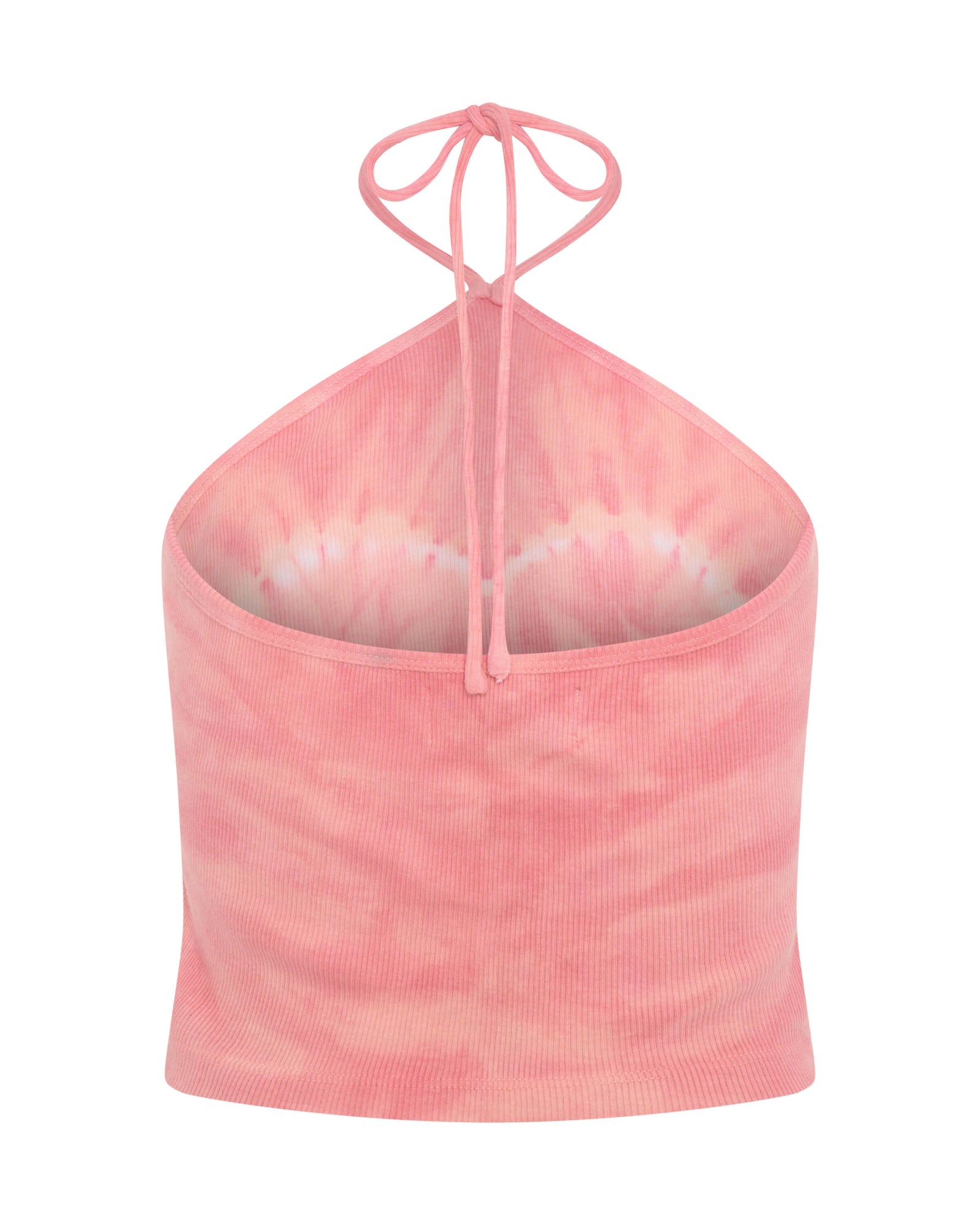 Tie Dye Heart Cropped Halter Neck Top - Pink | One Teaspoon USA