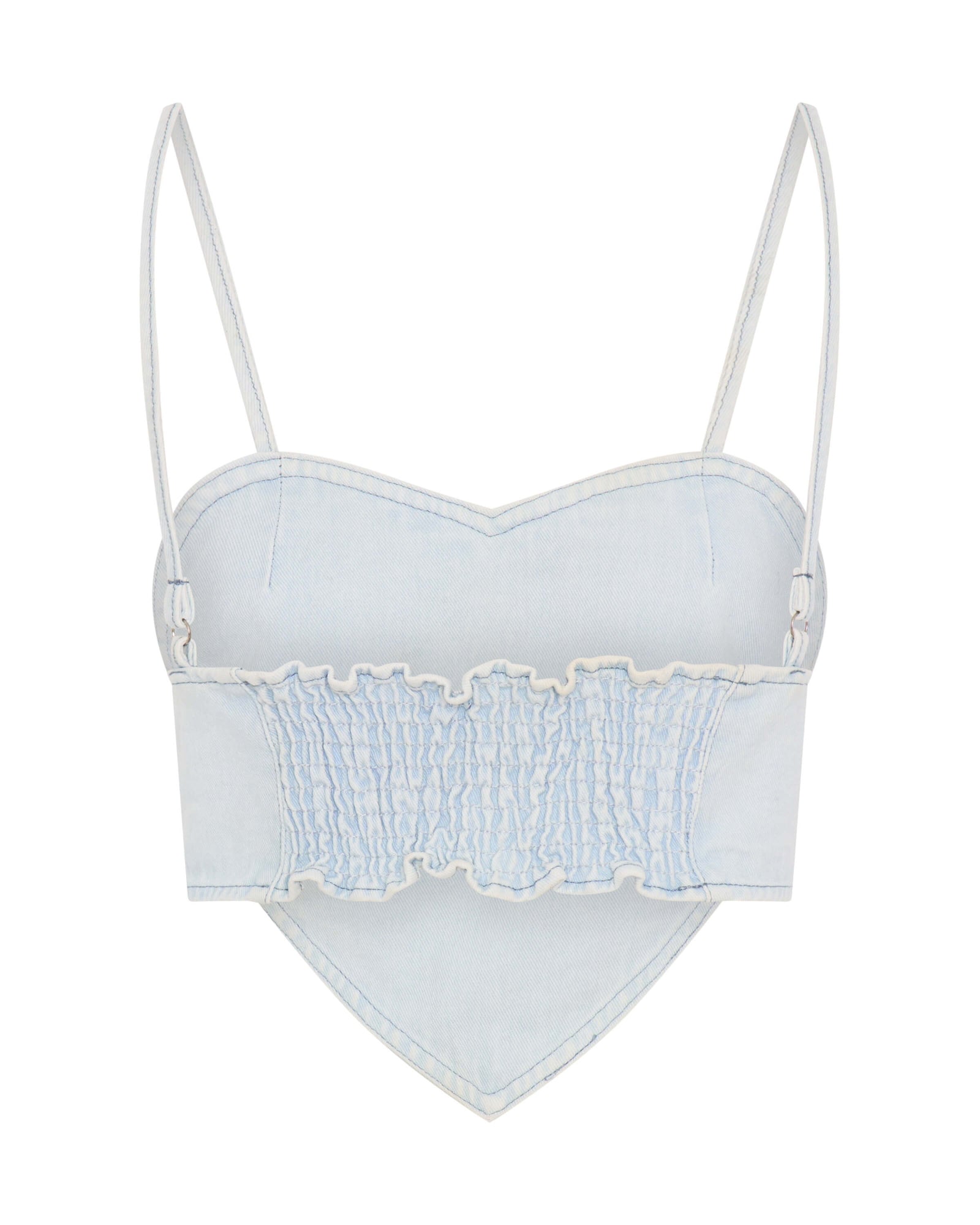 Denim Heart Backless Crop Top - Le Surf Blue | One Teaspoon USA