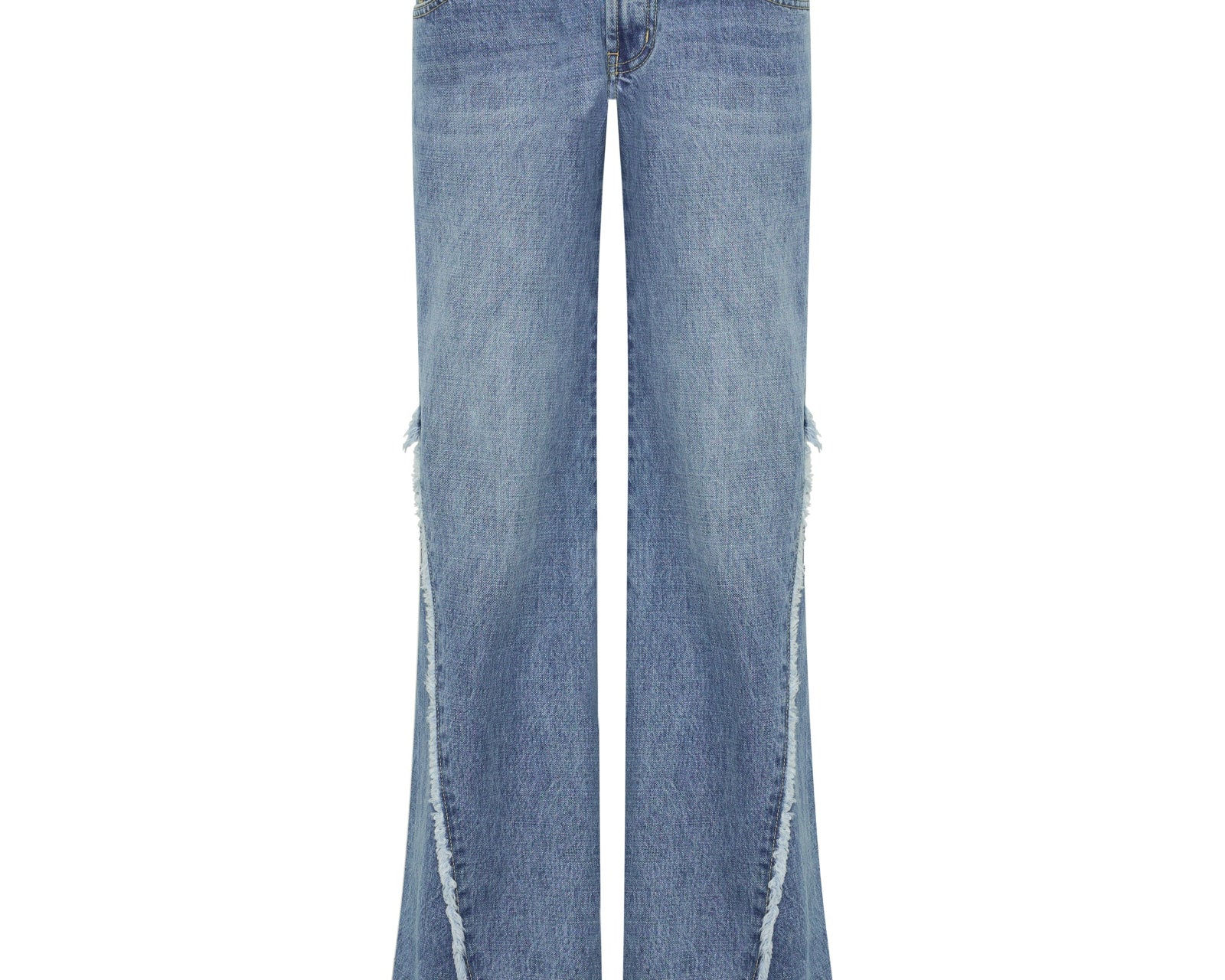 Johnnies Low Waist Wide Leg Flared Denim Jeans